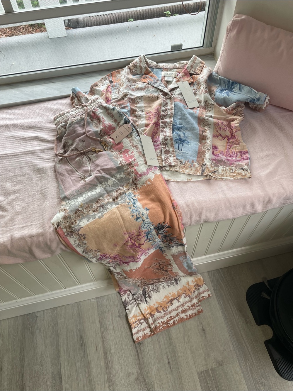 Calypso St. Barth Pastel Patchwork Wide-Leg Jumpsuit Set
